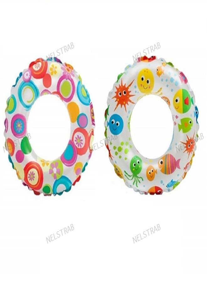 NELSTRAB:- Swimming Ring Swim Tube for Kids Learing Ring for Girls & Boys Swim Ring(6-10 Year)(Size - 24''inch)(Multi Color)(peck of 3) - Image 2